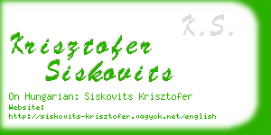 krisztofer siskovits business card